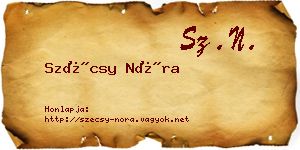 Szécsy Nóra névjegykártya